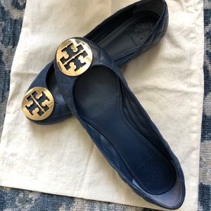 Tory Burch Quinn quilted ballet flat Navy